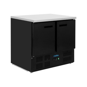 POLAR - Table réfrigérée positive 2 portes série G noire 257 L
