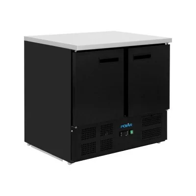 POLAR - Table réfrigérée positive 2 portes série G noire 257 L