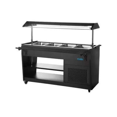 POLAR - Buffet réfrigéré série G noir 4x GN 1/1