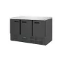 POLAR - Table réfrigérée positive 3 portes série G noire 400 L