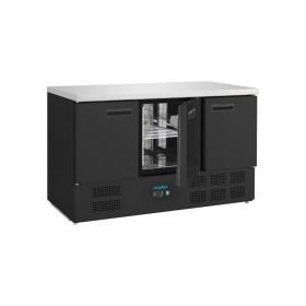 POLAR - Table réfrigérée positive 3 portes série G noire 400 L