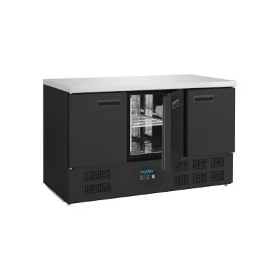 POLAR - Table réfrigérée positive 3 portes série G noire 400 L