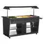 BUFFALO - Buffet central chauffant 4 GN 1/1 noir