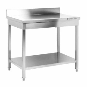 DYNASTEEL - Table inox avec dosseret et étagère - 1000 x 600 mm