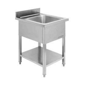 SERIAPRO - Plonge 1 bac avec dosseret et étagère - 600 x 600 mm