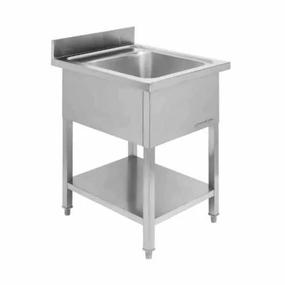 SERIAPRO - Plonge 1 bac avec dosseret et étagère - 600 x 600 mm