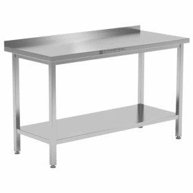 SERIAPRO - Table inox avec dosseret et étagère - 1600 x 700 mm