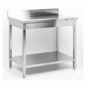 SERIAPRO - Table inox avec dosseret et étagère - 600 x 600 mm