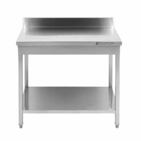 SERIAPRO - Table inox avec dosseret et étagère - 800 x 600 mm