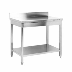 SERIAPRO - Table inox avec dosseret et étagère - 800 x 700 mm