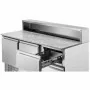 SERIAPRO - Meuble à pizza réfrigéré toit inox 8 x GN1/6 - 2 portes et 2 tiroirs