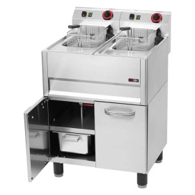 REDFOX - Friteuse électrique double 8+8 L soubassement 400 V - FE 61 ELT