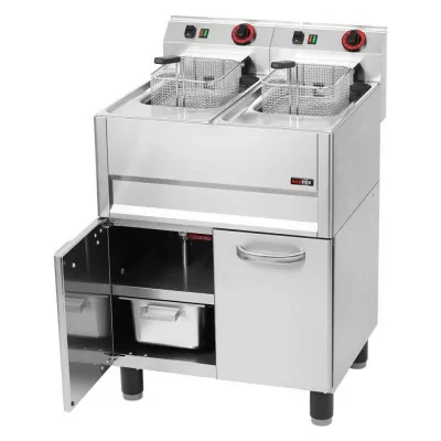 REDFOX - Friteuse électrique double 13+13 L soubassement 400 V - FE 61/13 ELT