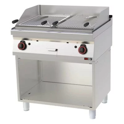 REDFOX - Grill pierre de lave à gaz double 2x 520x360 soubassement - GL 70/80 G