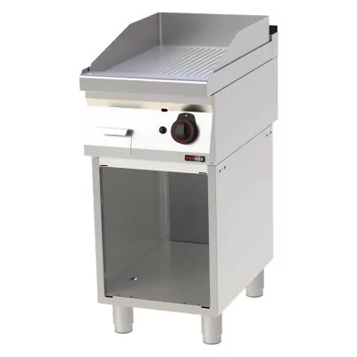 REDFOX - Plaque de cuisson 400x510 à gaz chromée nervurée soubassement - FTRC 70/40 G