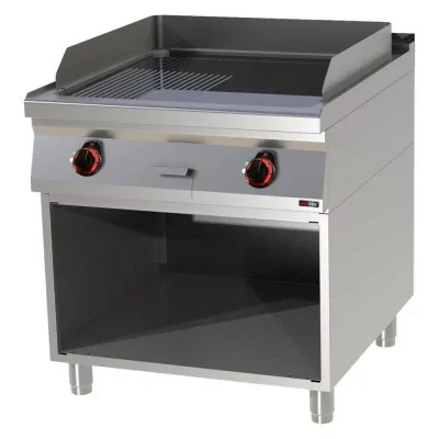 REDFOX - Plaque de cuisson 710x650 électrique chromée combinée soubassement - FTHRC 90/80 E