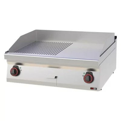 REDFOX - Plaque de cuisson 800x510 électrique chromée combinée sans soubassement 400 V - FTHRC 70/08 E