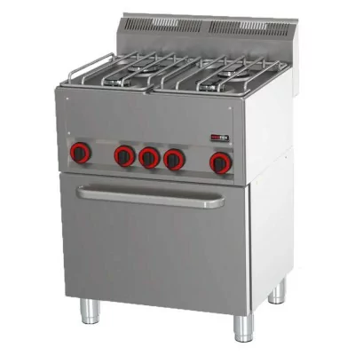 REDFOX - Fourneau combiné four à air chaud électrique GN 1/1 - 4x brûleur - SPT 60 GL