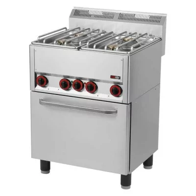 REDFOX - Fourneau combiné four à air chaud électrique GN 1/1 - 4x brûleur - SPT 60 GLS