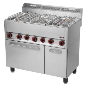 REDFOX - Fourneau combiné four à air chaud électrique GN 1/1 - 5x brûleur - SPT 90/5 GLS