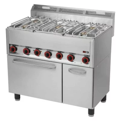 REDFOX - Fourneau combiné four à air chaud électrique GN 1/1 - 5x brûleur - SPT 90/5 GLS