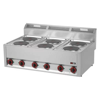 REDFOX - Fourneau électrique 6x feu sans soubassement 400 V - SP 90 ELS