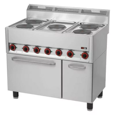 REDFOX - Fourneau électrique four à air chaud électrique GN 1/1 - 5x feu 400 V - SPT 90/5 ELS