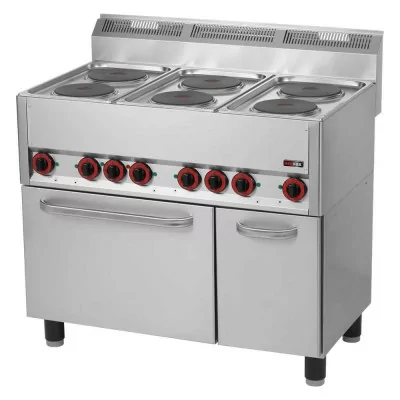 REDFOX - Fourneau électrique four à air chaud électrique GN 1/1 - 6x feu 400 V - SPT 90 ELS