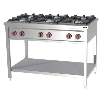 REDFOX - Fourneau à gaz 6x brûleur soubassement - SPF 120 G