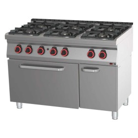 REDFOX - Fourneau à gaz four à gaz statique GN 2/1 - 6x brûleur ECO - SPBT 70/120 21 G