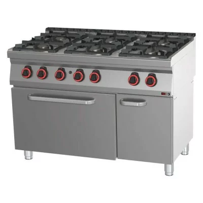 REDFOX - Fourneau à gaz four à gaz statique GN 2/1 - 6x brûleur ECO - SPBT 70/120 21 G