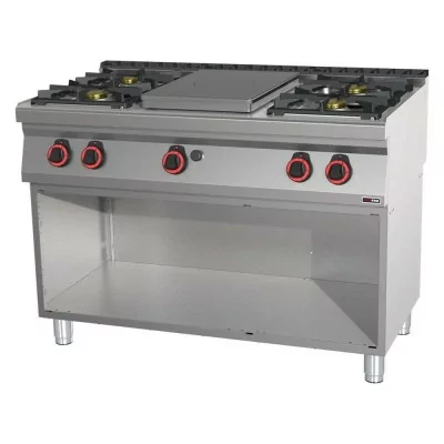 REDFOX - Fourneau coup de feu à gaz 5x brûleur soubassement - STP 70/120 G