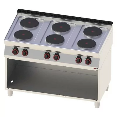 REDFOX - Fourneau électrique 6x feu soubassement 400 V - SP 70/120 E