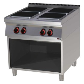 REDFOX - Fourneau électrique 4x feu soubassement 400 V - SPQ 90/80 E