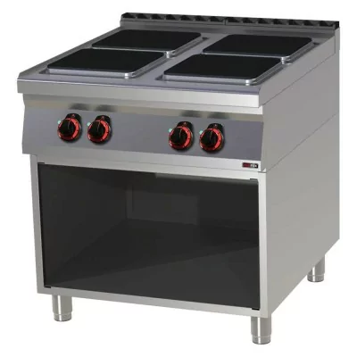 REDFOX - Fourneau électrique 4x feu soubassement 400 V - SPQ 90/80 E