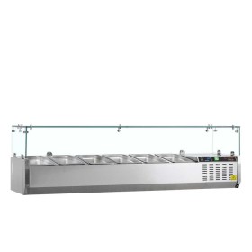 TEFCOLD - Vitrine réfrigérée à ingrédients 6 x GN 1/3 avec pare-haleine vitré