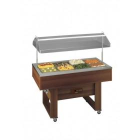 TECFRIGO - Buffet chauffant (Capacité 4 x GN 1/1) - Coupole relevable - Robinet de vidange