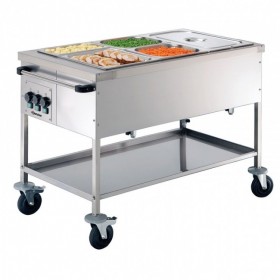 BARTSCHER - Chariot bain-Marie 3 x GN 1/1 - chauffé à l'eau - de 30 à 90°C