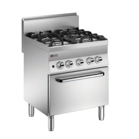 BARON - Fourneau - 4 feux vifs gaz sur four électrique - Chaleur ventilée - Gamme 650