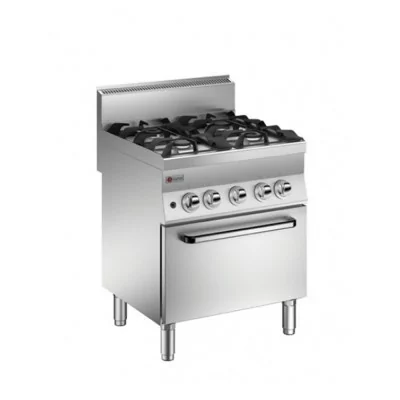 BARON - Fourneau - 4 feux vifs gaz sur four électrique - Chaleur ventilée - Gamme 650