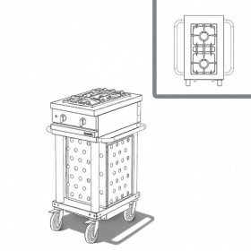 WESTAHL - Table de cuisson gaz 2 feux vifs, sur module, SANS couvercle