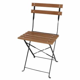 BOLERO - Lot de 2 chaises bistro pliables en lattes, effet bois