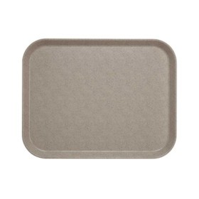 CAMBRO - Lot de 12 plateaux polyester à rebord élevé 430 x 330 Fumé moucheté