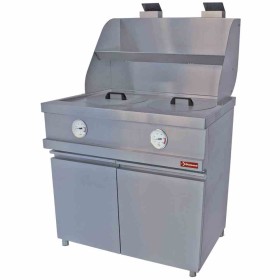 DIAMOND - Friteuse Gaz - 2 cuves rondes de 13 L professionnelle - Inox