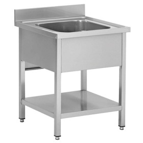 SERIAPRO - Plonge inox 1 bac P. 700 mm L. 700 mm