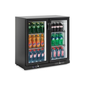 INFRICO - Arrière bar réfrigéré noir pour bouteilles 2 portes 220 L