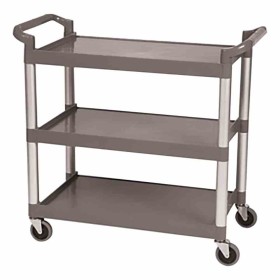 L2G - Chariot de service 3 niveaux en polypropylène supports en aluminium charge 150 kg