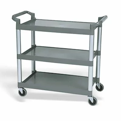 L2G - Chariot de service 3 niveaux en polypropylène supports en aluminium charge 150 kg
