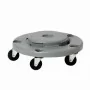 L2G - Conteneur hygiènique gris 80 L avec couvercle et socle roulant
