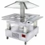 DIAMOND - Ilot buffet chauffant 4 bac GN 1/1 +20°C à 90°C bois blanc